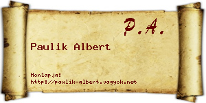 Paulik Albert névjegykártya